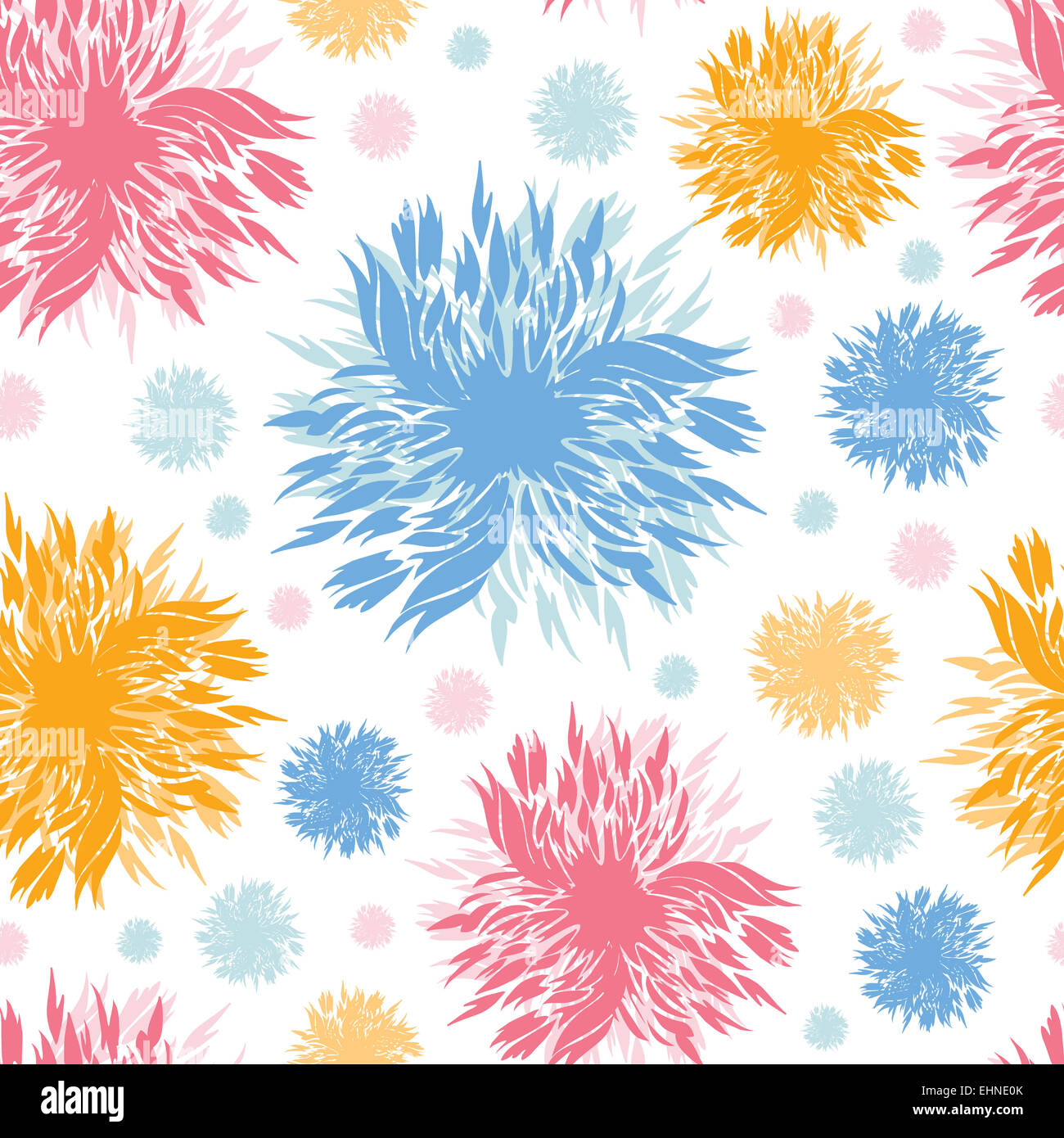 Abstract paint flowers seamless pattern background Stock Photo - Alamy