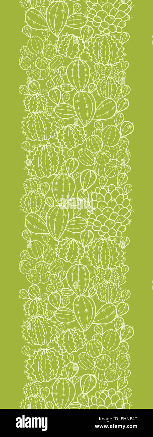 Cactus plants vertical seamless pattern background border Stock Photo ...
