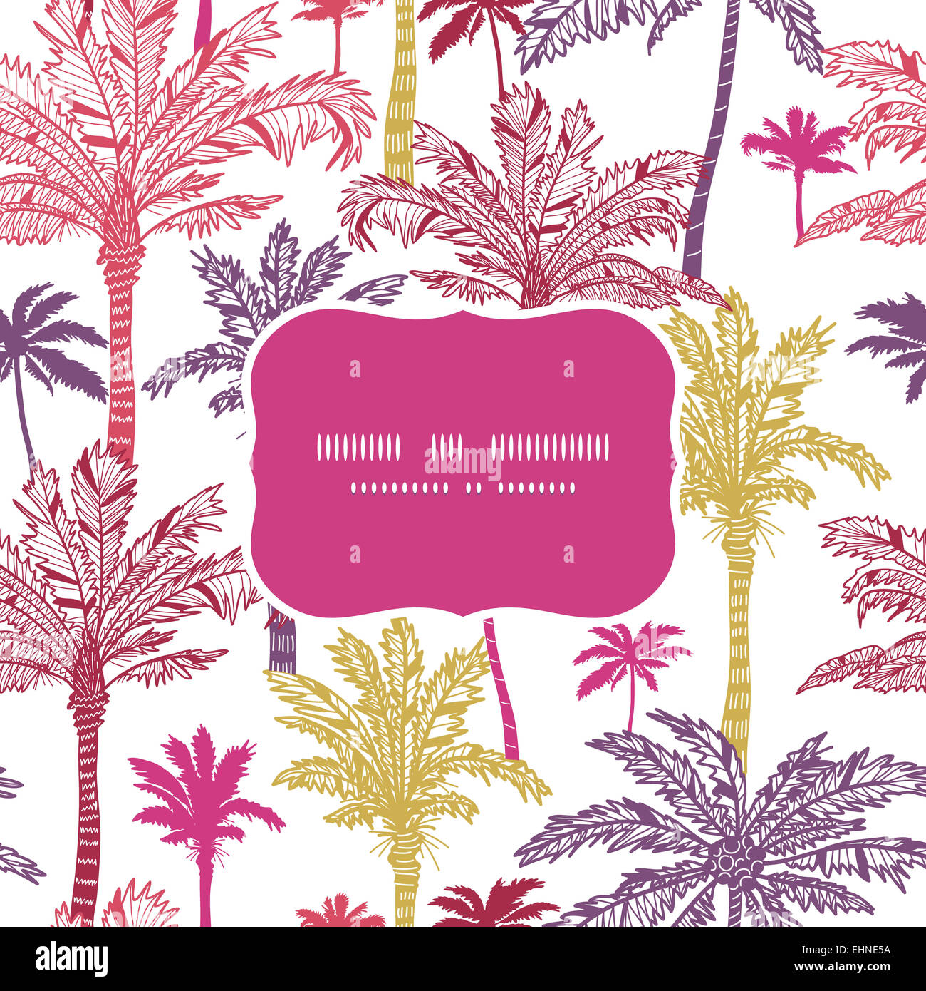 Palm trees seamless frame pattern background Stock Photo - Alamy