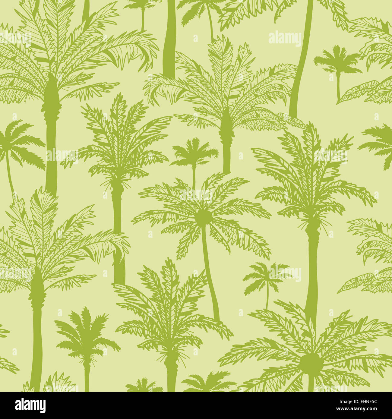 Green palm trees seamless pattern background Stock Photo - Alamy