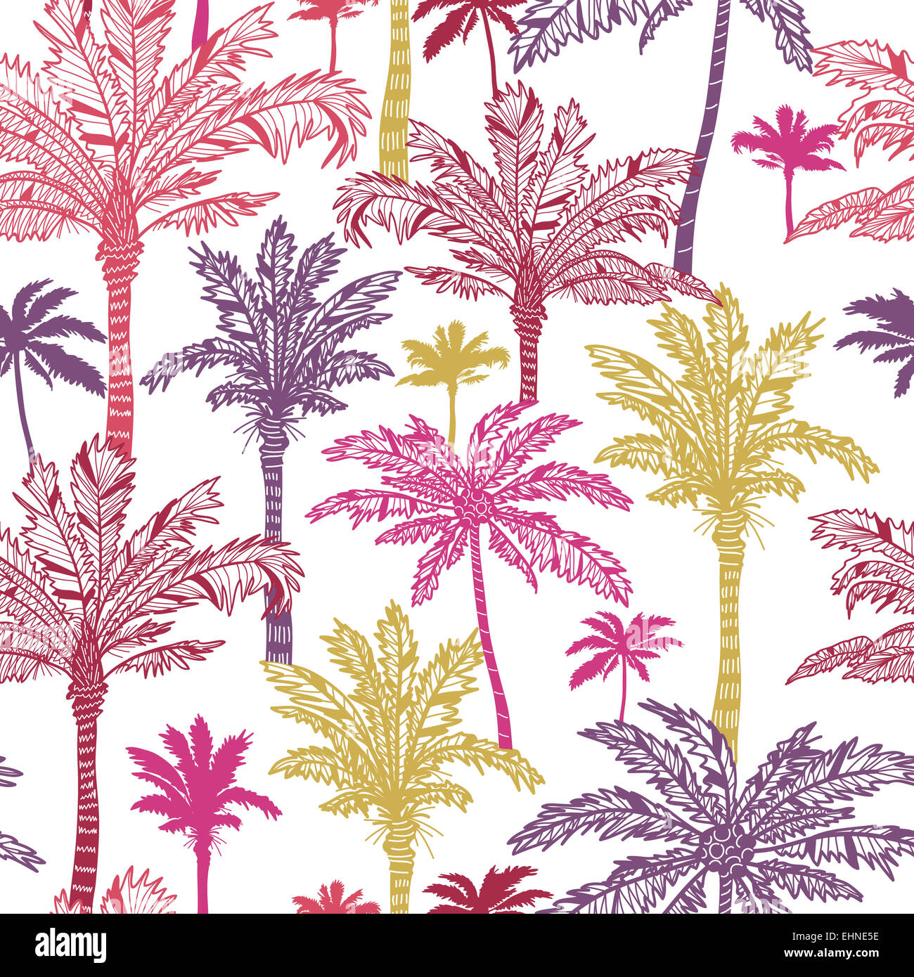 Palm trees seamless pattern background Stock Photo - Alamy