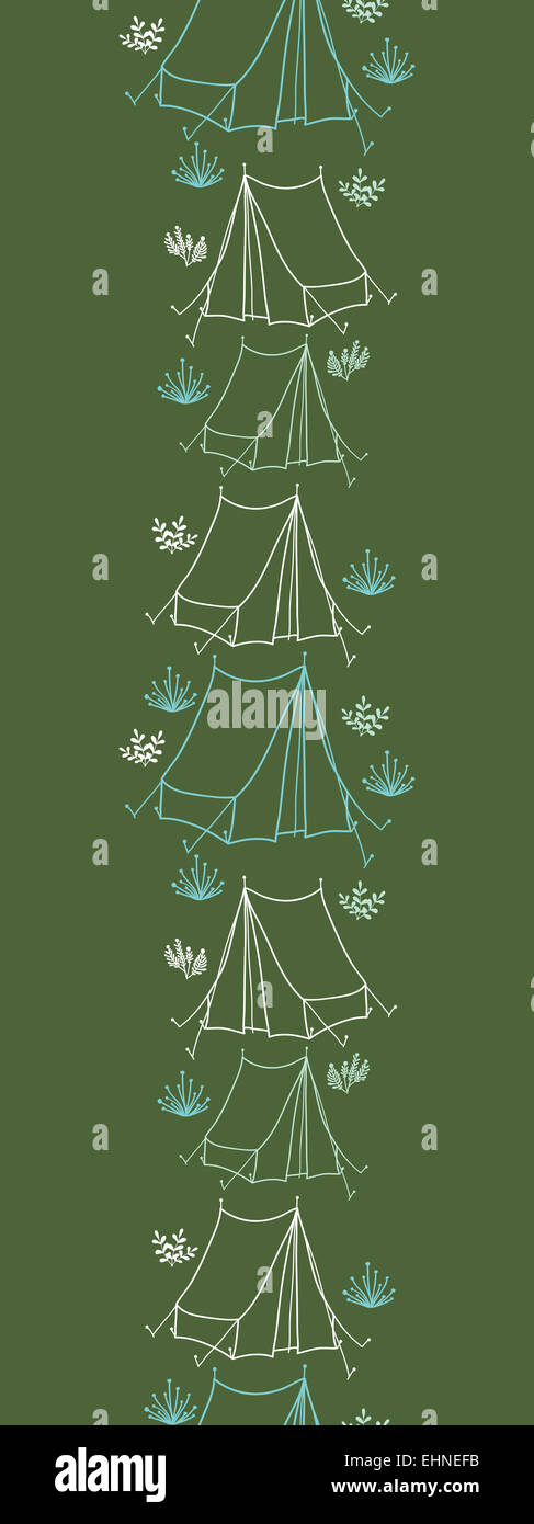 Camping vertical seamless pattern background border Stock Photo - Alamy