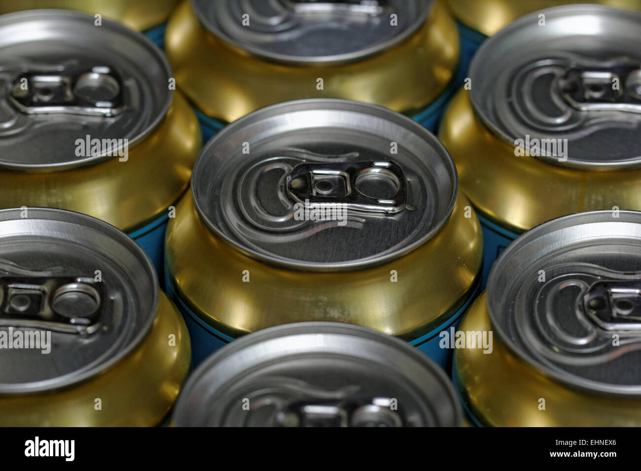 Much of drinking cans close up Stock Photo Alamy