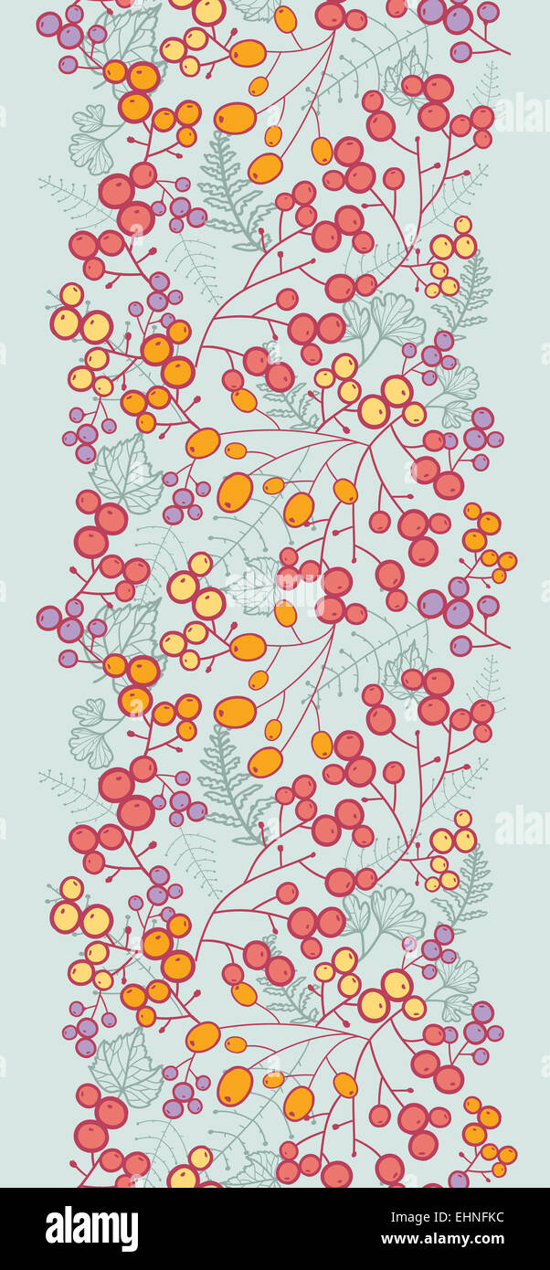 Winter berries vertical seamless pattern background border Stock Photo ...