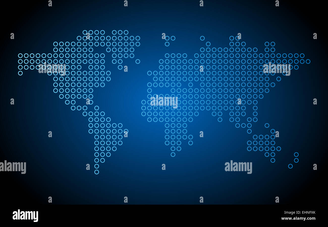 Dotted world map Stock Photo