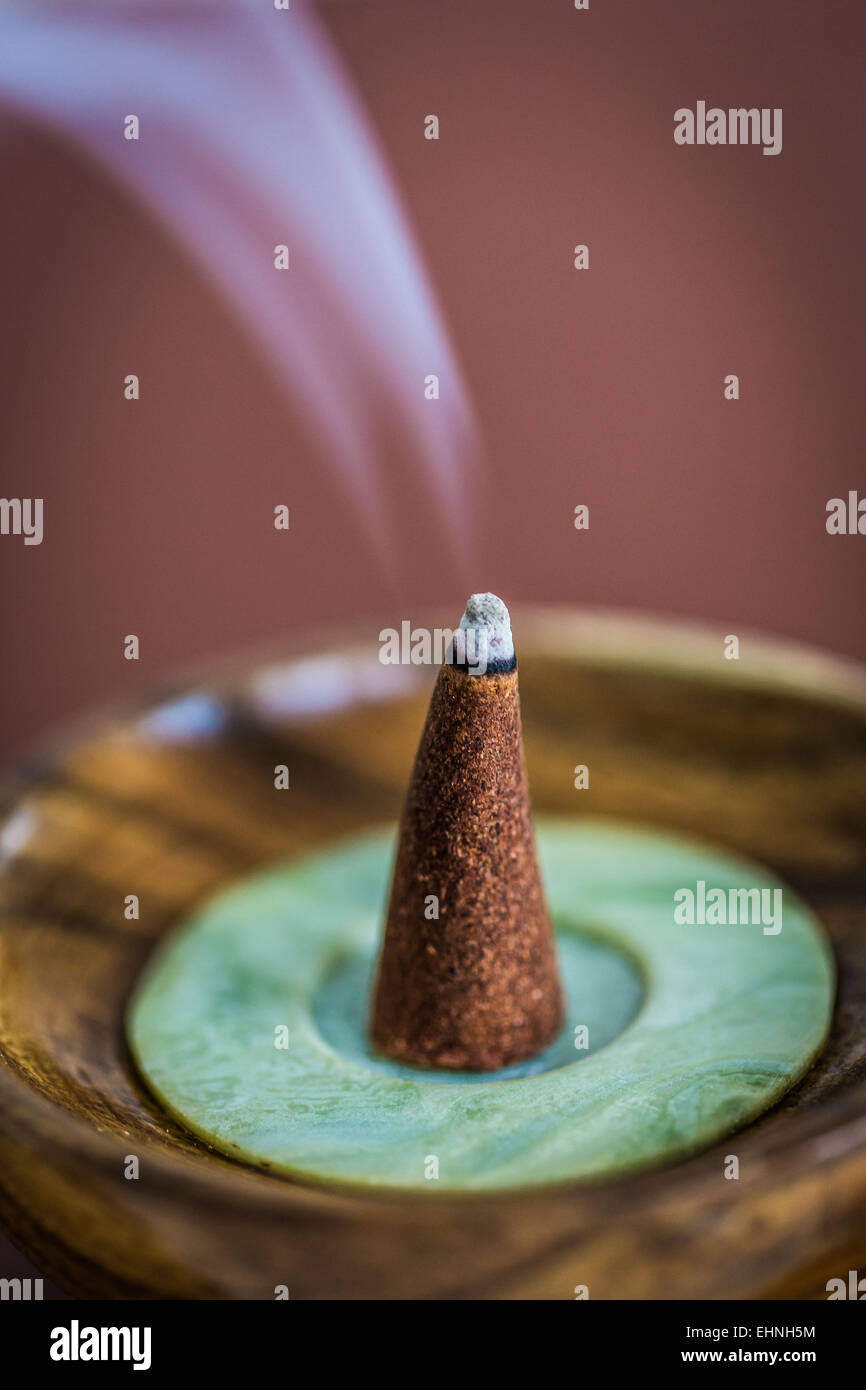 Burning incense cone Stock Photo Alamy