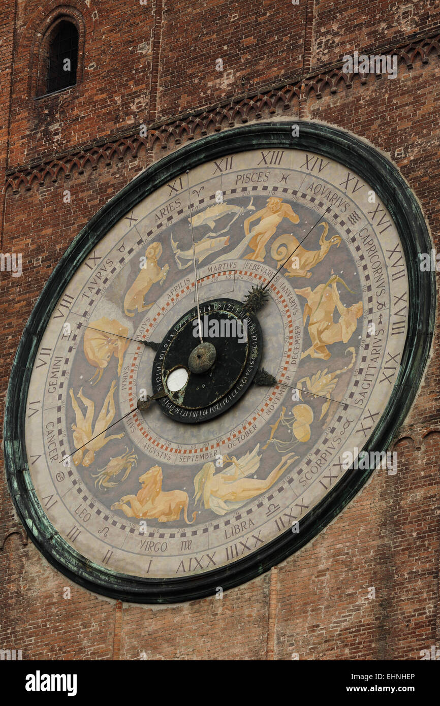 The world's largest astronomical clock on the Torrazzo of Cremona, the