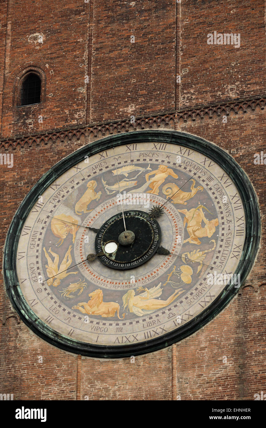 The world's largest astronomical clock on the Torrazzo of Cremona, the