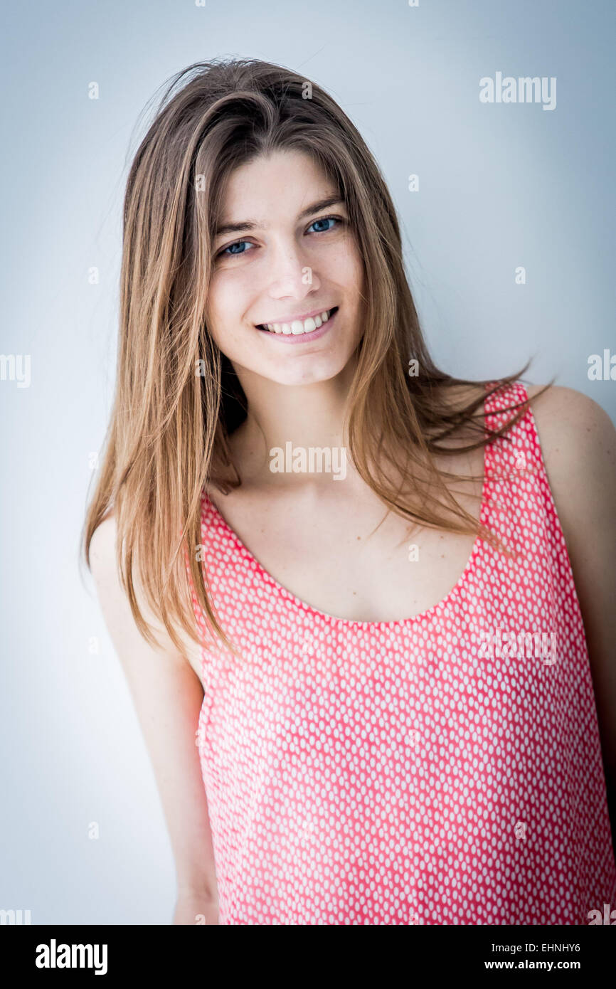 Portrait of smiling woman. Stock Photo