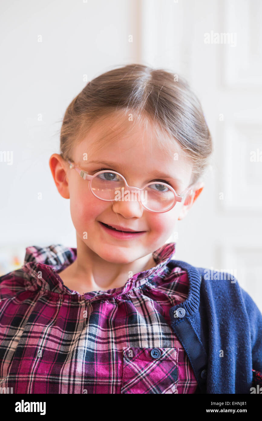 Year old girl wearing glasses hi-res stock photography and images