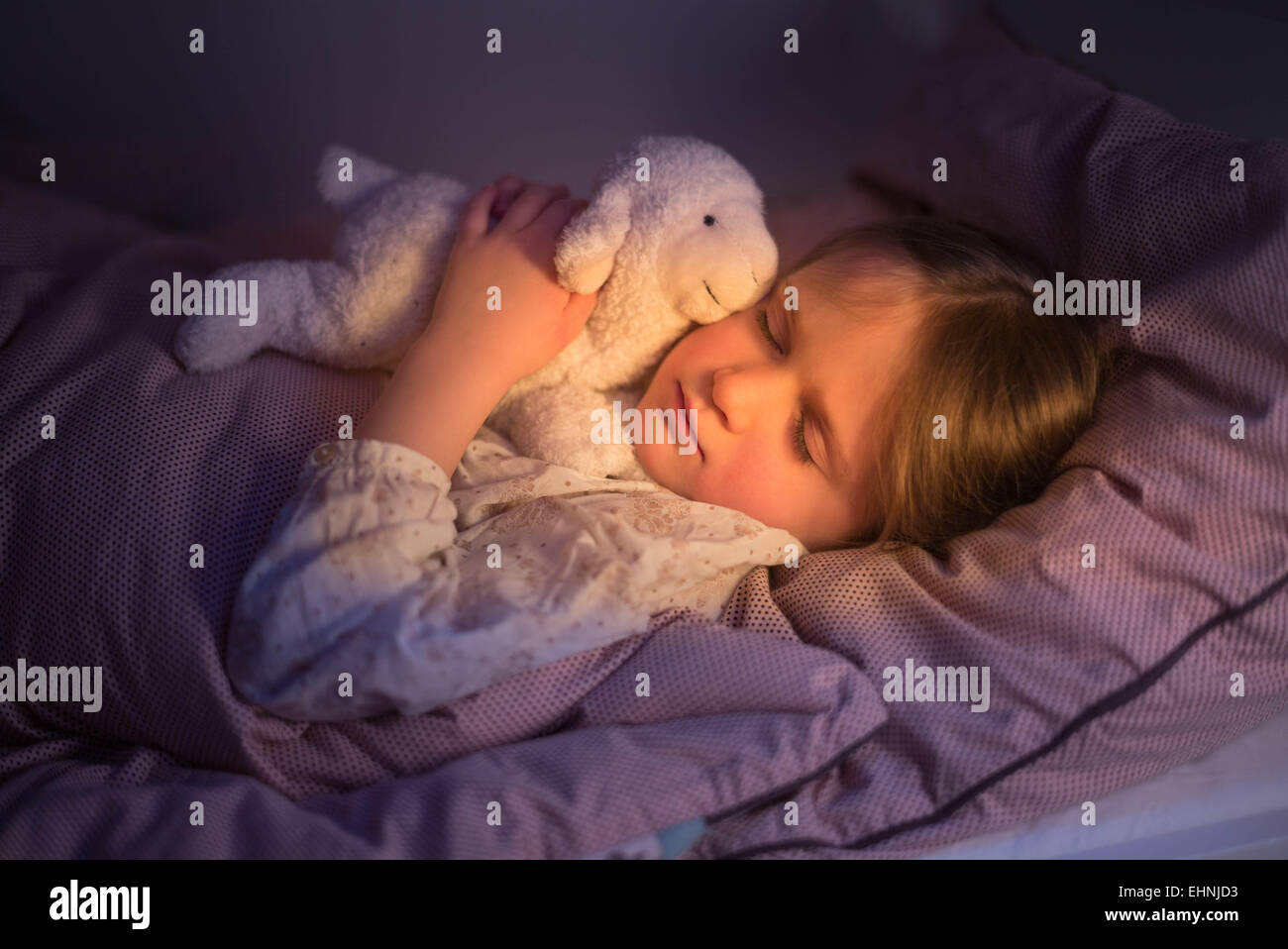 5 year-old girl sleeping. Stock Photo