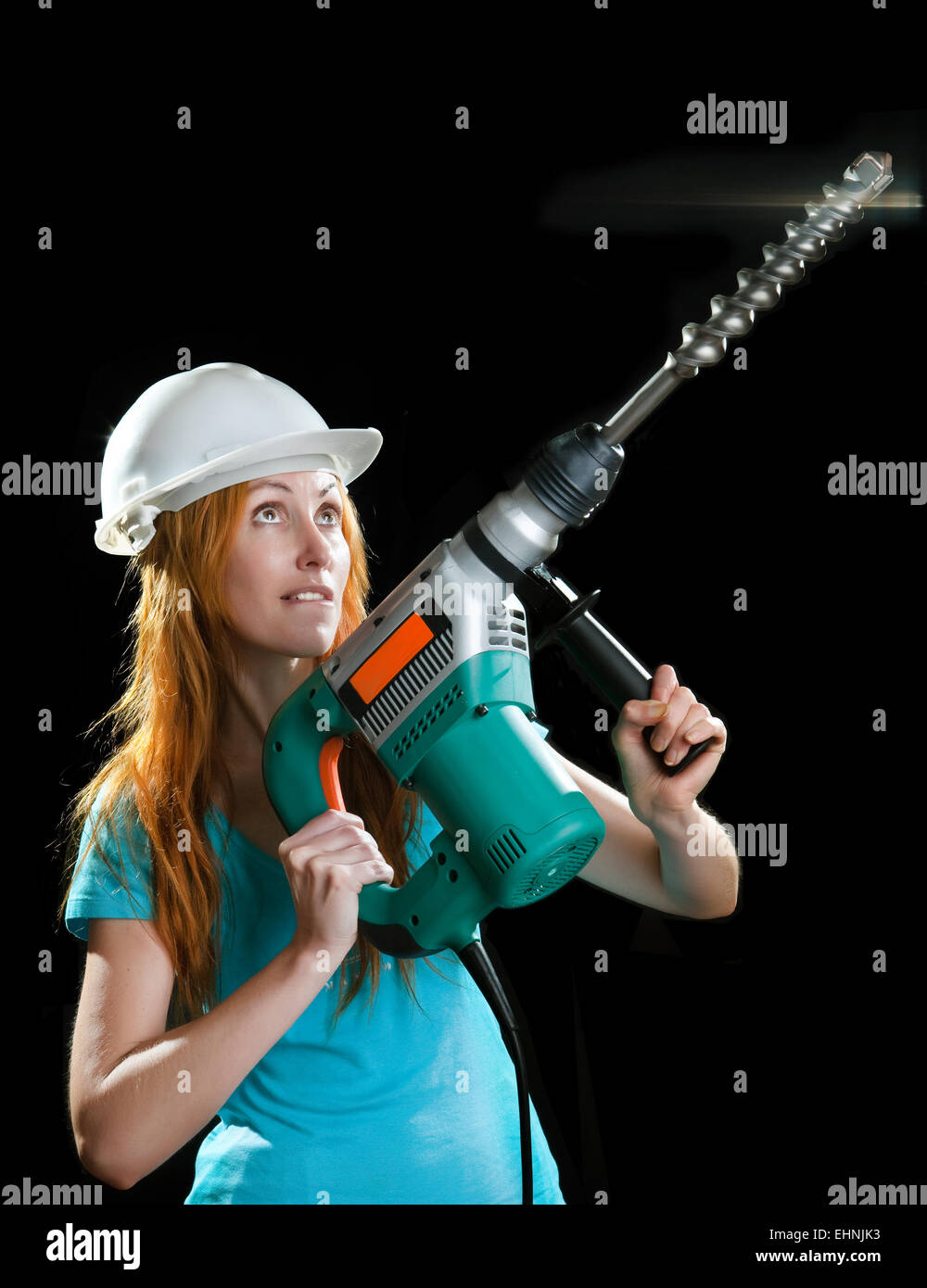 Construction black woman helmet hi-res stock photography and images - Alamy