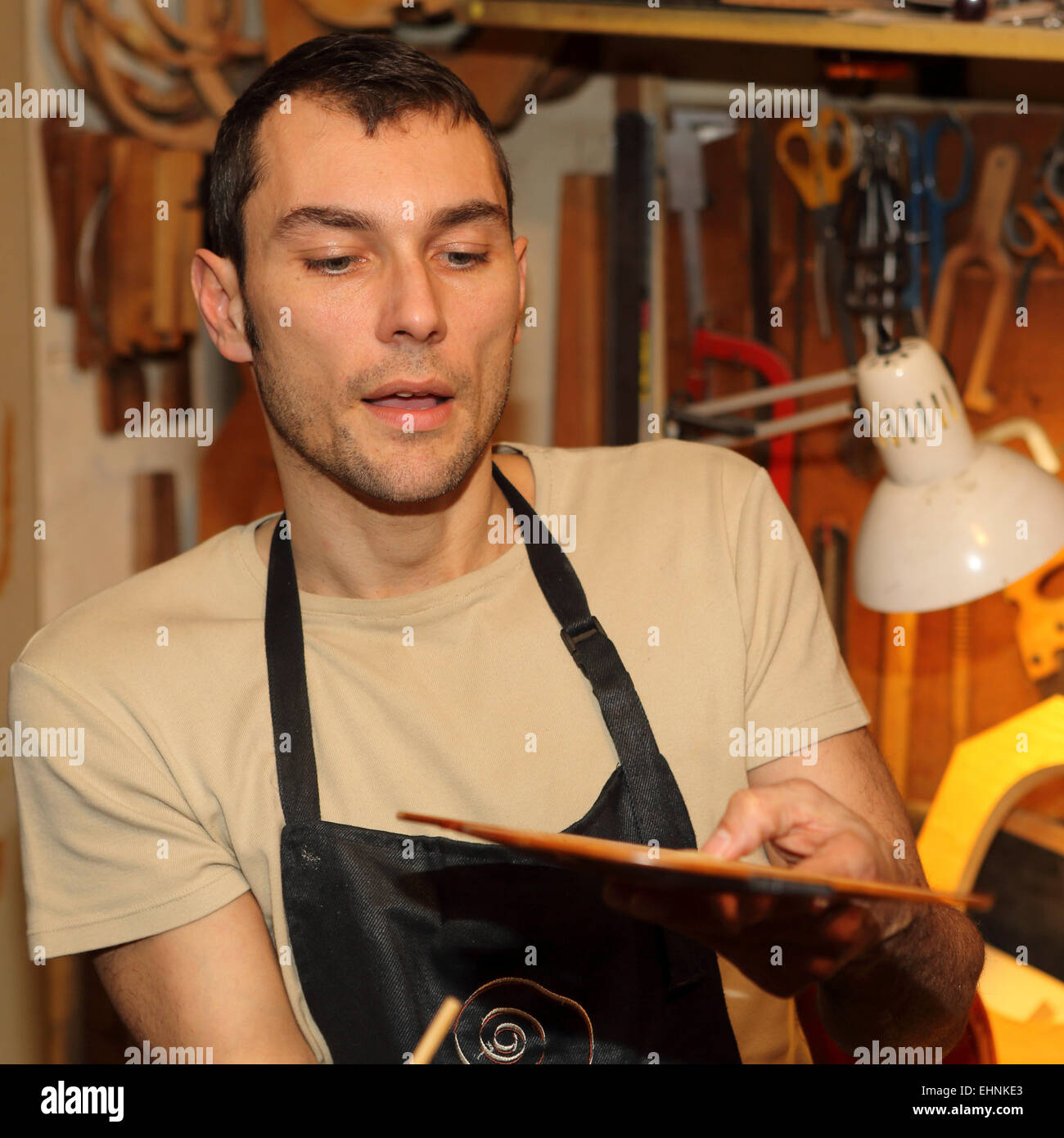 Italy lombardy cremona violin maker hires stock photography and images