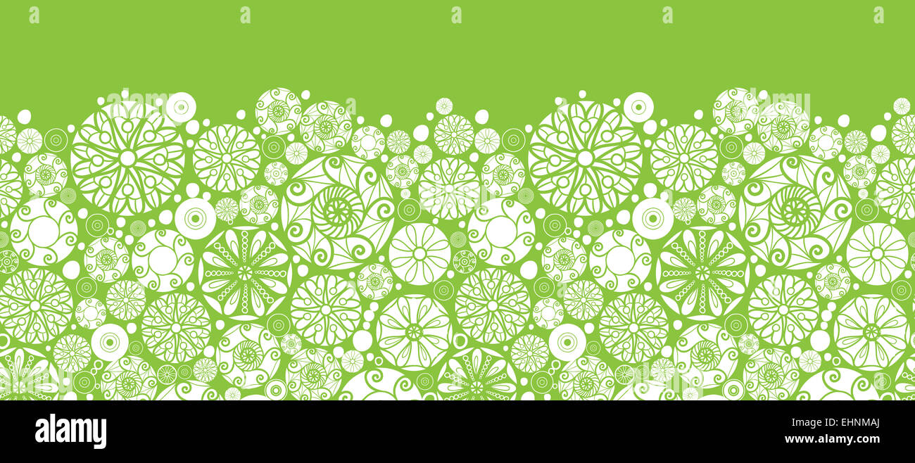 Abstract green and white circles horizontal seamless pattern background ...