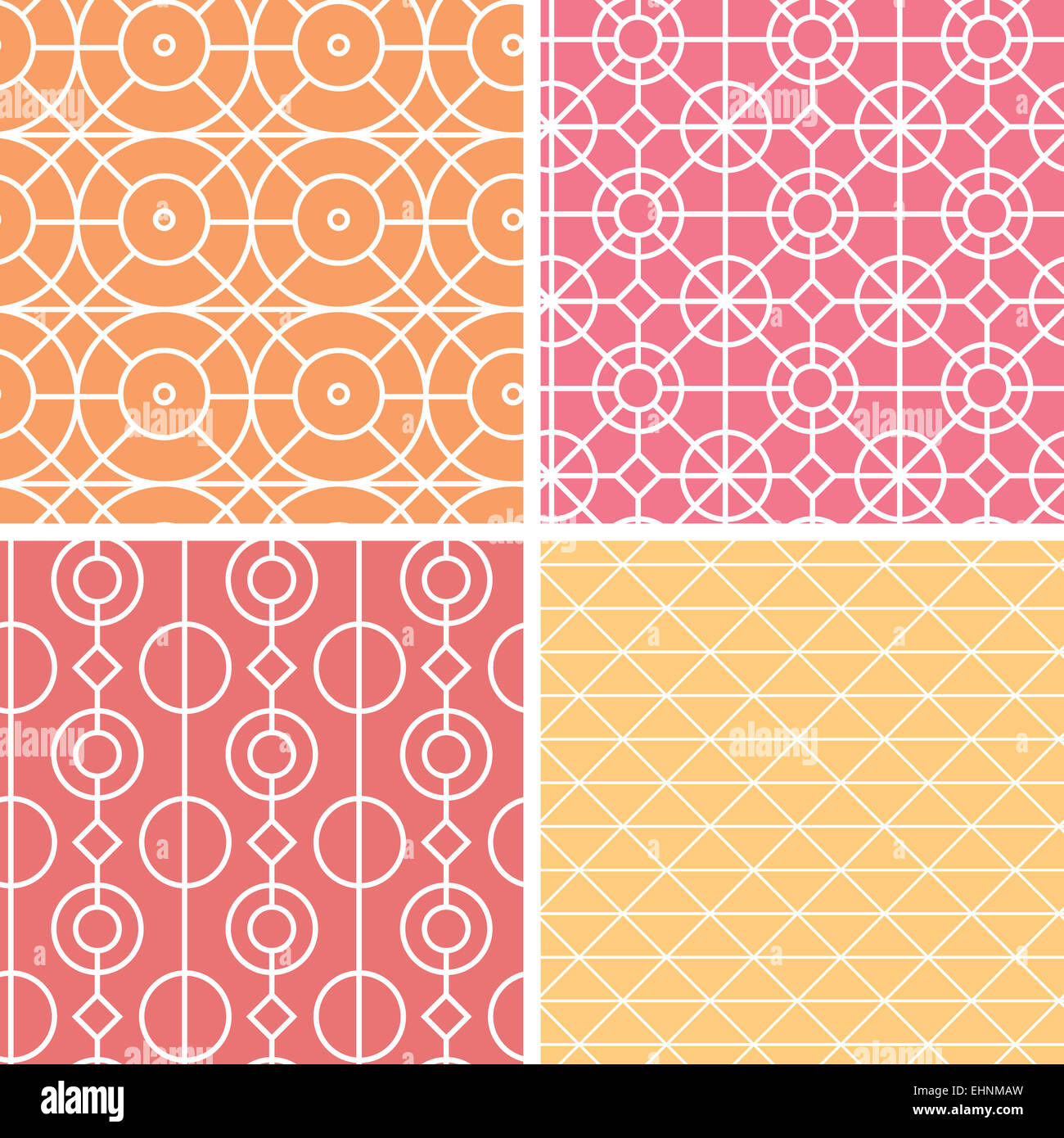 Abstract lineart geometric seamless patterns set Stock Photo - Alamy