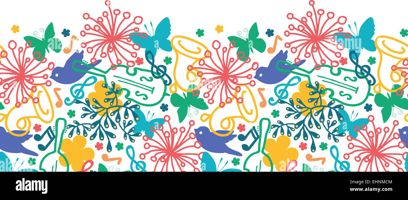 Spring Music Background Rave Abstract Spring music symphony horizontal seamless pattern background Stock ...