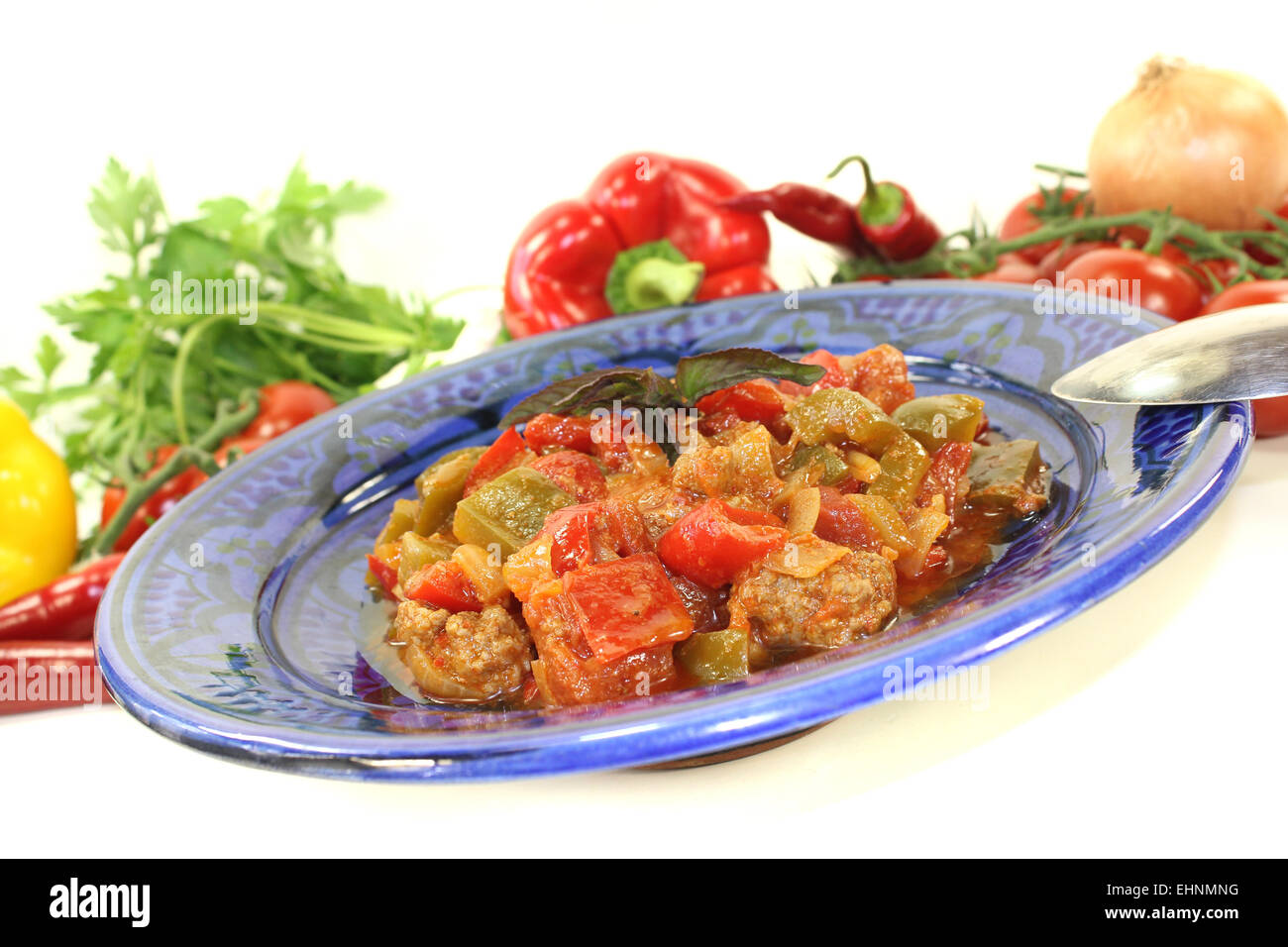 tunisian Tagine Kefta Stock Photo Alamy