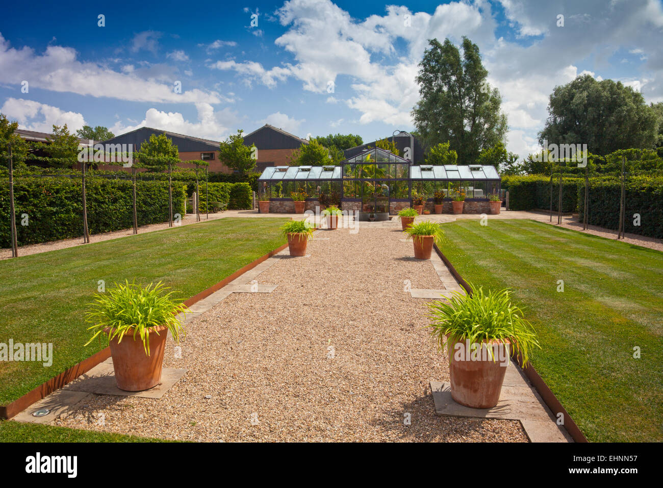 The glasshouse at The Yeo Valley Organic Garden at Holt Farm, Blagdon