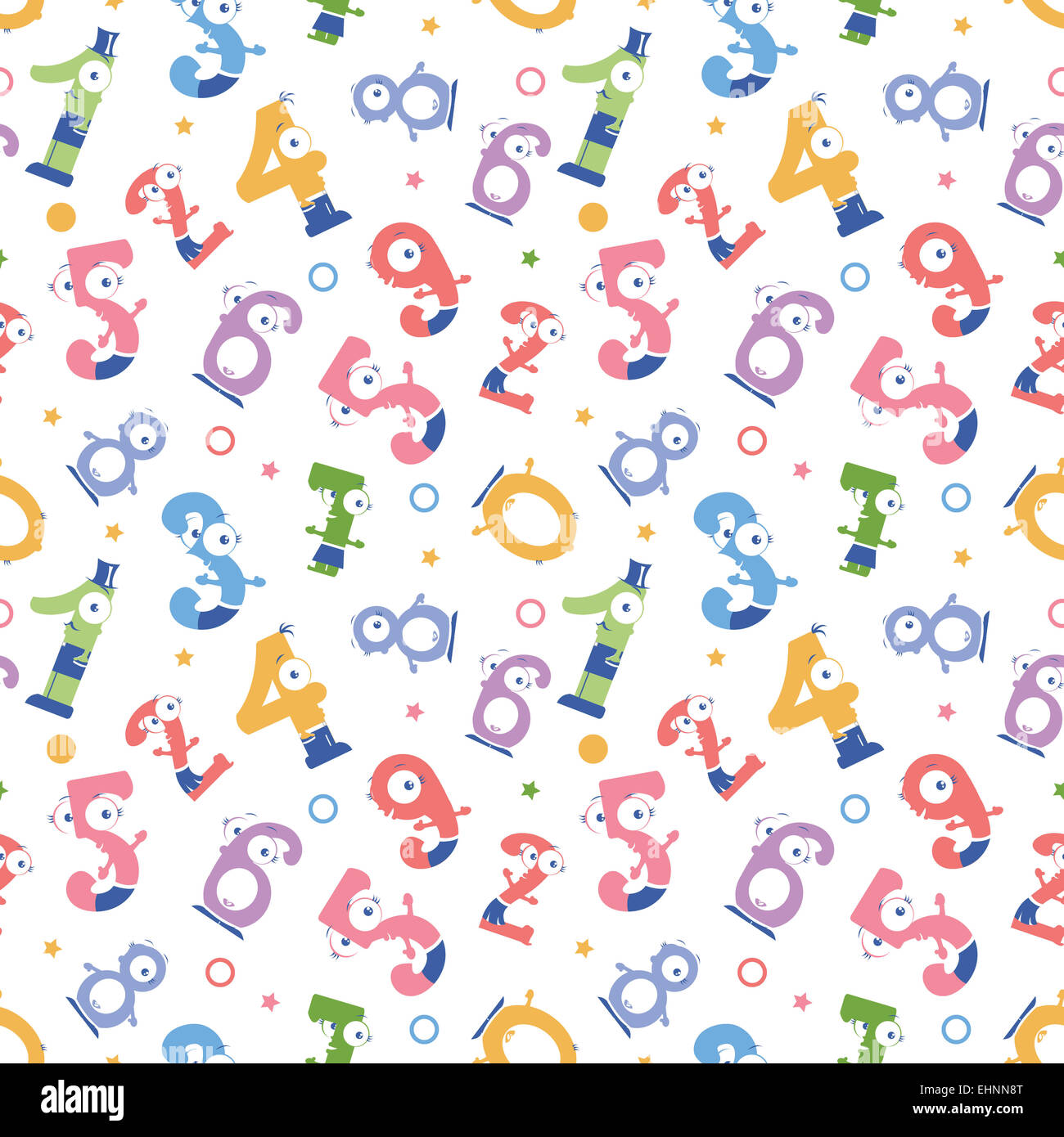 Fun numbers seamless pattern background Stock Photo - Alamy
