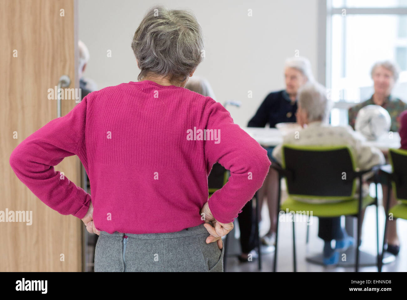 Residential home for alzheimer's disease elderly person. Stock Photo