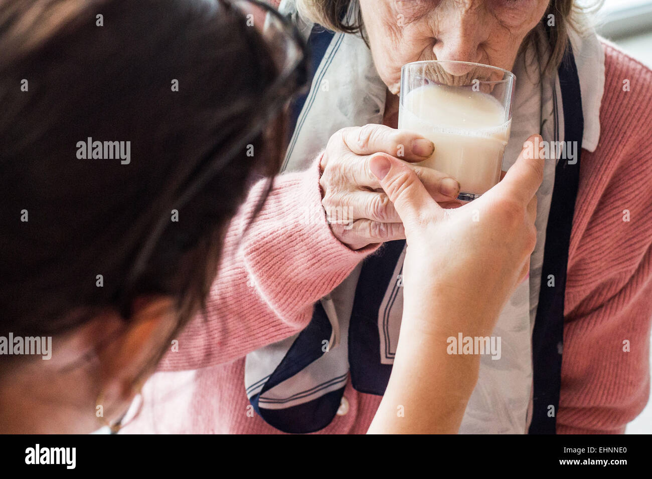 Residential home for alzheimer's disease elderly person. Stock Photo