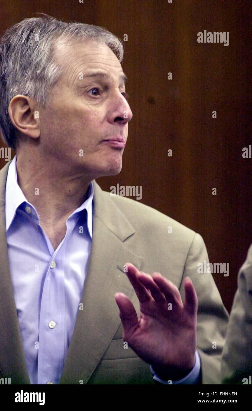 FILE PIX: 16th March, 2015. Millionaire real estate heir Robert Durst has been arrested in connection to the unsolved murder of his friend who investigators believed knew about the disappearance of his wife. The arrest of Durst, happened on Sunday just before the finale in an HBO show about his life in which he said he 'killed them all.' PICTURED: Sept. 3, 2003 - ROBERT DURST, 60, is a member of a wealthy real estate family from New York. Credit:  Robert Mihovil/Globe Photos/ZUMAPRESS.com/Alamy Live News Stock Photo