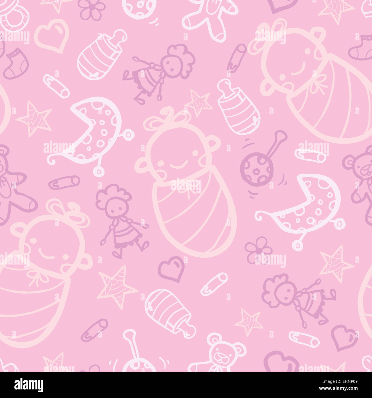 Baby girl pink seamless pattern background Stock Photo - Alamy