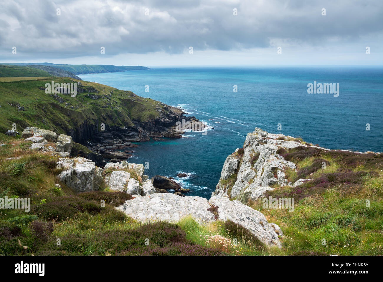 South West Coast Path near Treen cove Cornwall Uk Stock Photo - Alamy