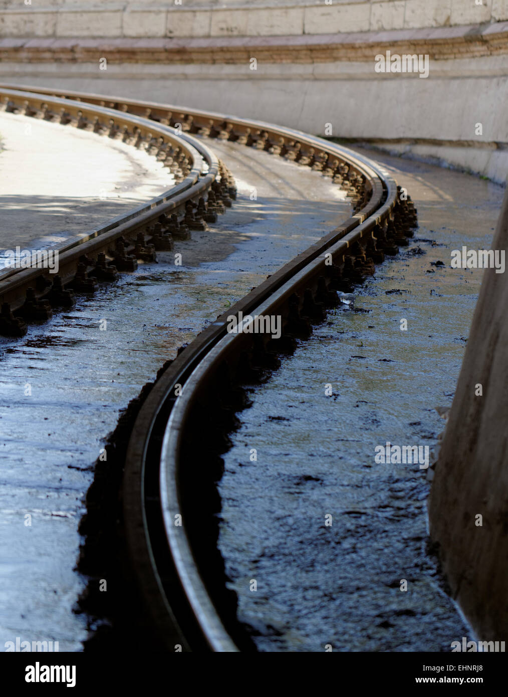 Rail track going into the distance Stock Photo Alamy