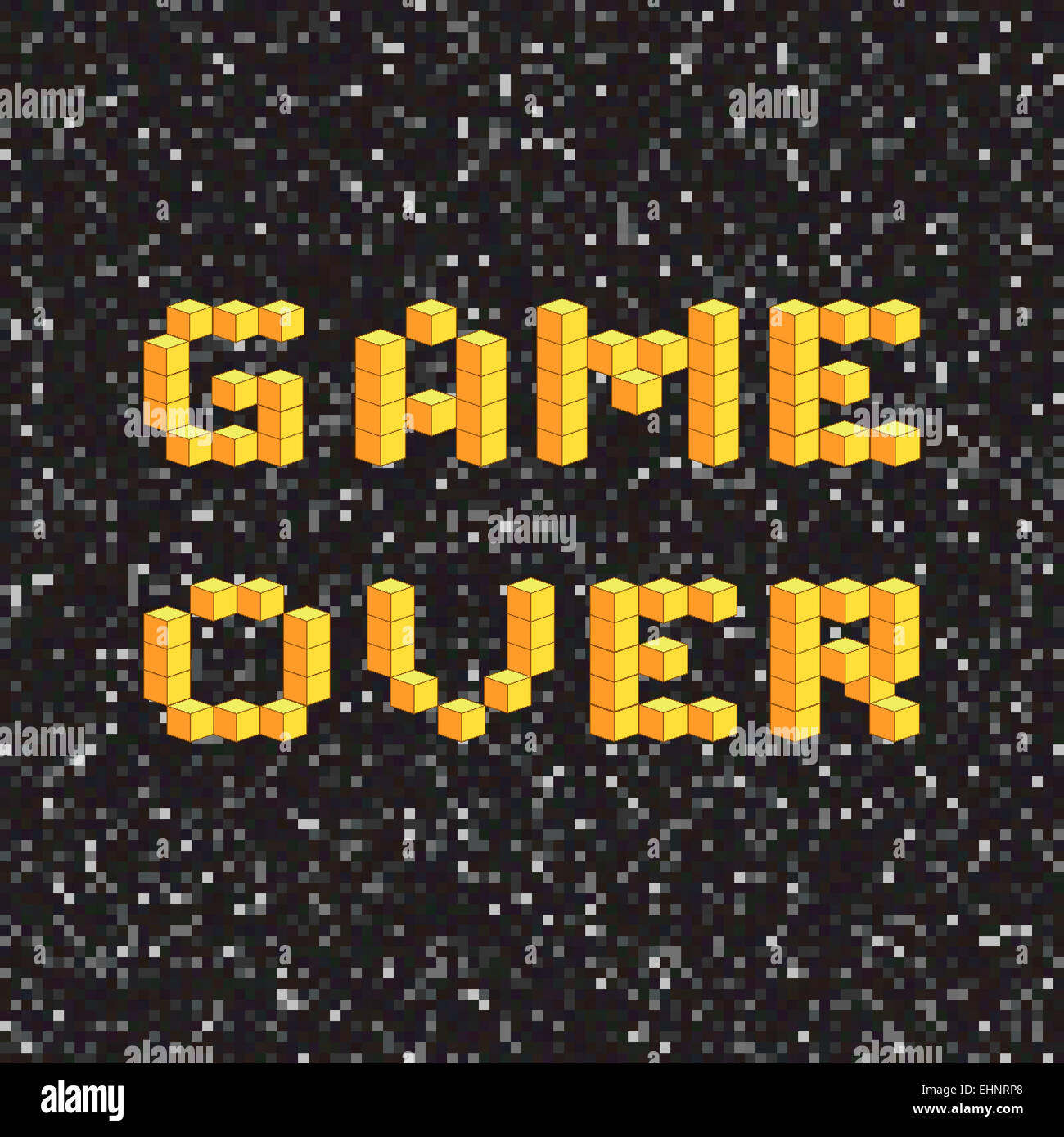 Game over screen, old school gaming poster, failure concept Stock Photo
