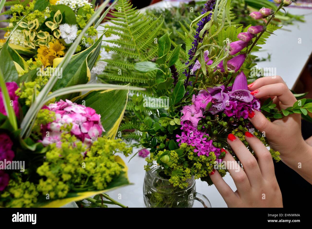 Flower arrangement is designed Stock Photo