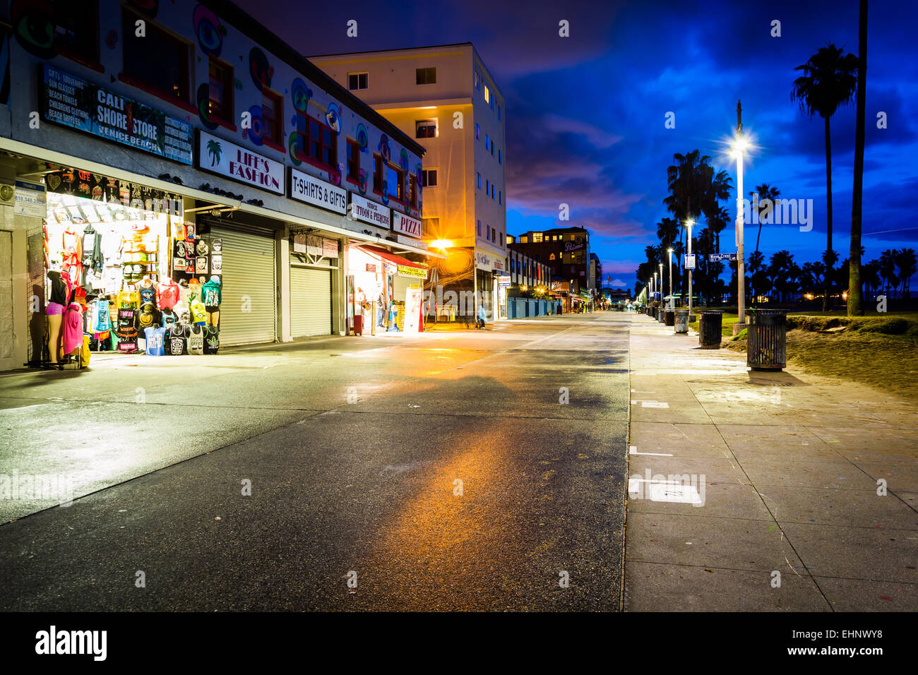 The Venice Beach Boardwalk At Night In Los Angeles California The Venice Beach Boardwalk At Night In Los Angeles California
