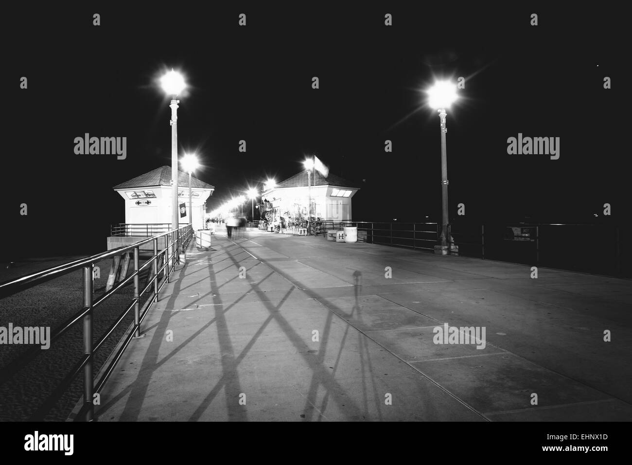 The pier at night, in Huntington Beach, California Stock Photo Alamy