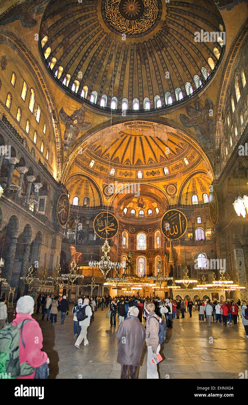 The Interior Of The Hagia Sohia In Istanbul Is A Study In High
