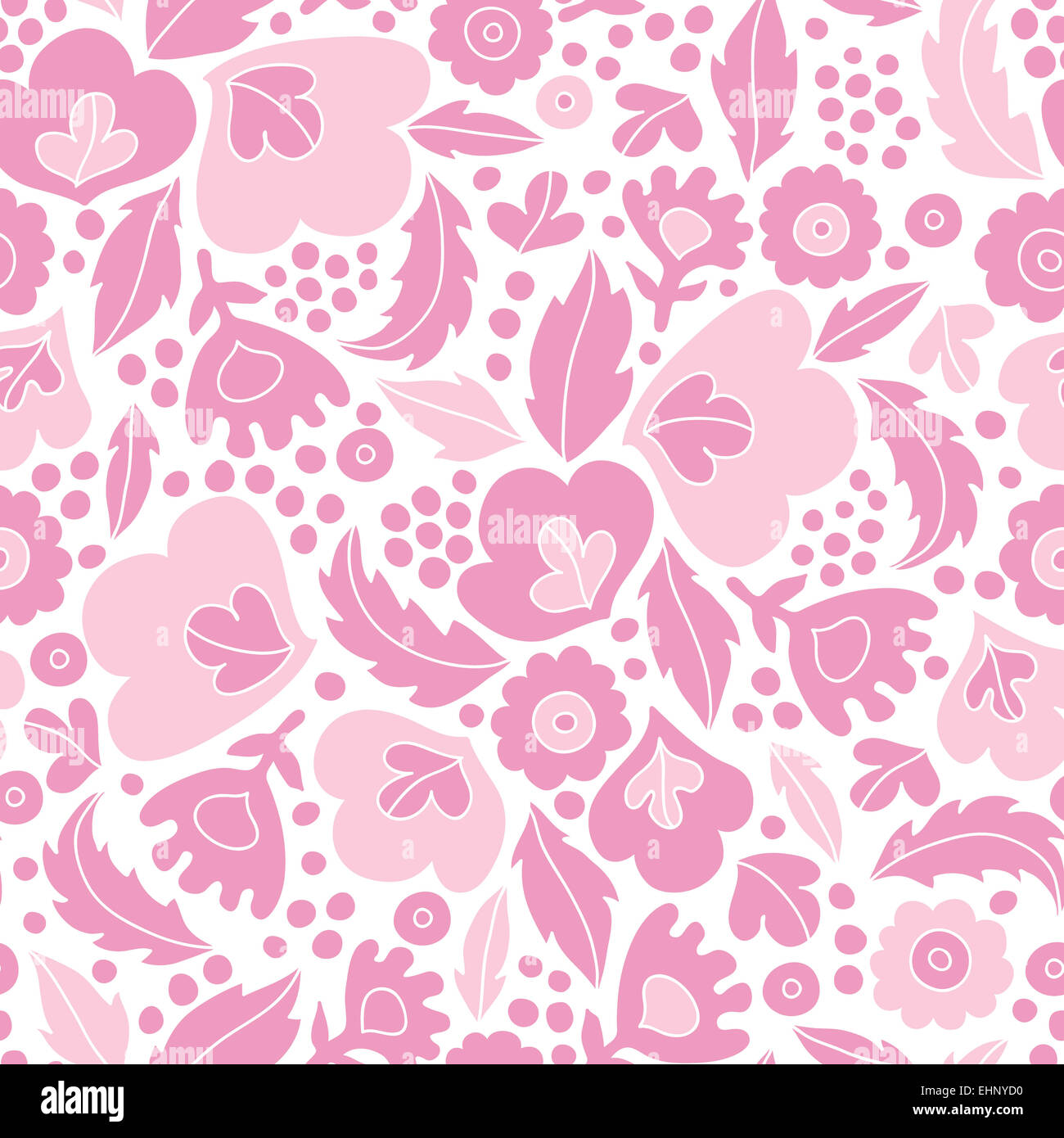 Soft pink floral silhouettes seamless pattern background Stock Photo ...