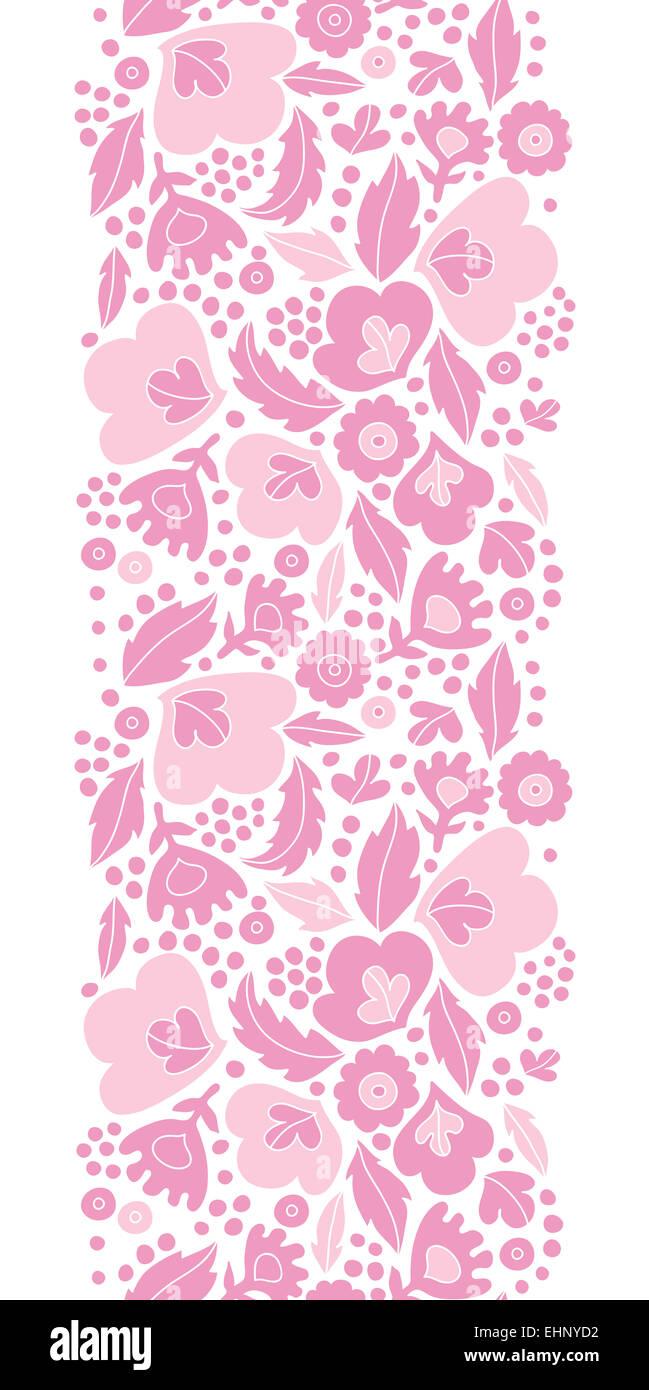 Soft pink floral silhouettes vertical seamless pattern background Stock ...