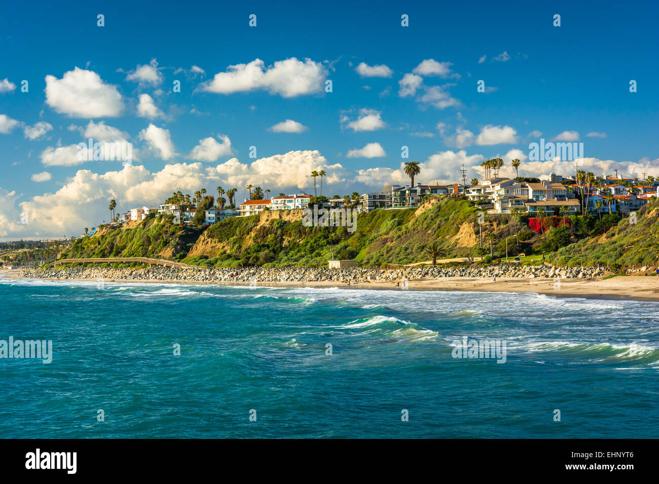 View of cliffs along the beach in San Clemente, California. Stock Photo