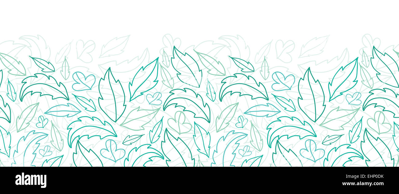Horizontal Leaf Pattern Leaves lineart horizontal seamless pattern background Stock Photo - Alamy