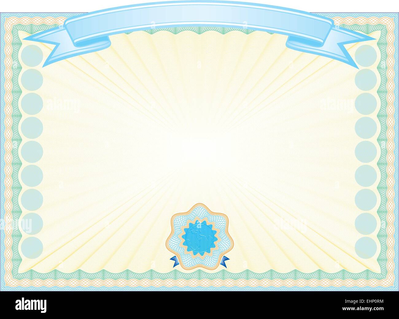 Secured Guilloche certificate background, in vector file elements are in layers for easy editing Stock Vector