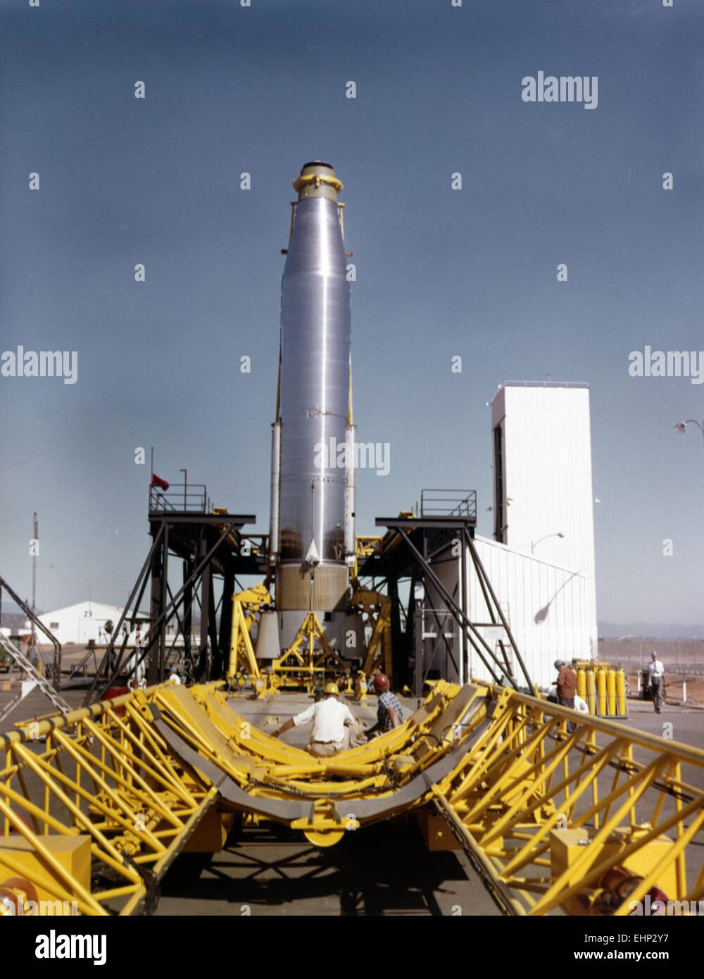 A photograph of the 10C rocket launcher during a test on March 9, 1959 ...