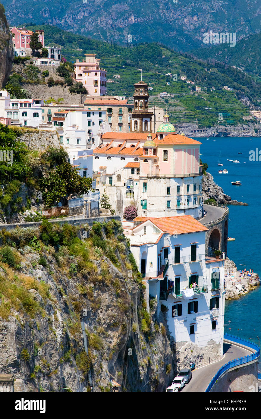 The resort town of Atrani, Campania, Italy Stock Photo