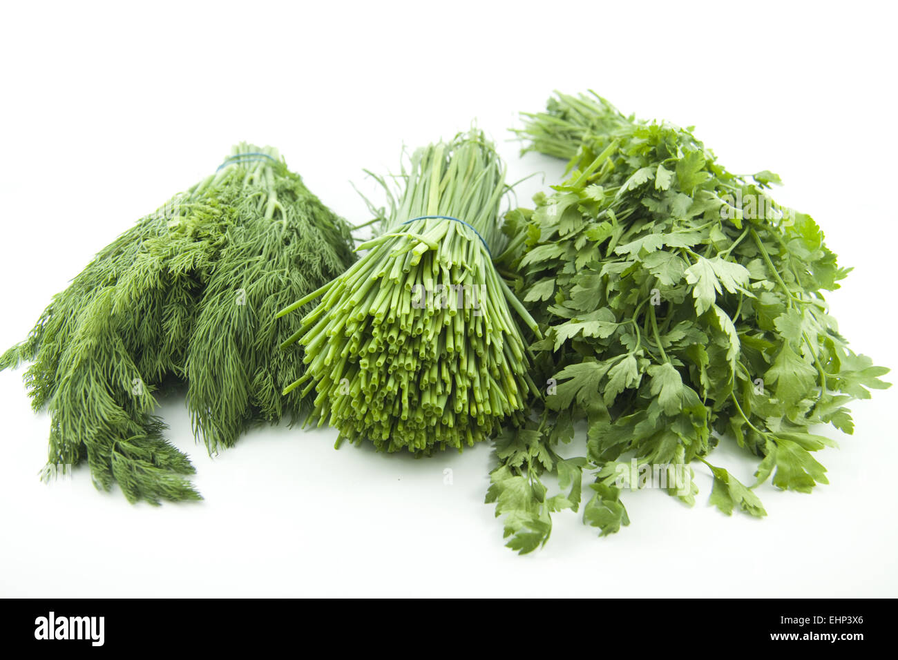 Dill and parsley with chives Stock Photo Alamy