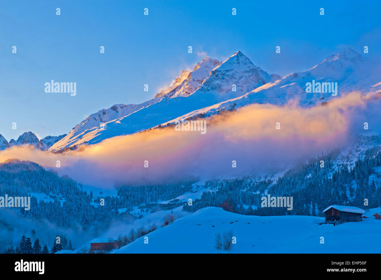 La Hotel Brigels Luxury Travel Switzerland Ski Spa Stock Photo