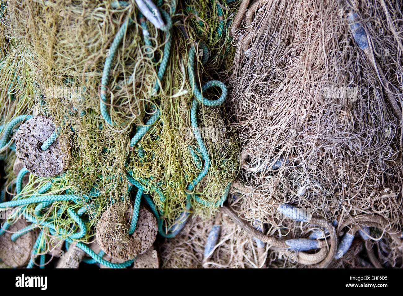 Close up of fishing net on the port Stock Photo - Alamy