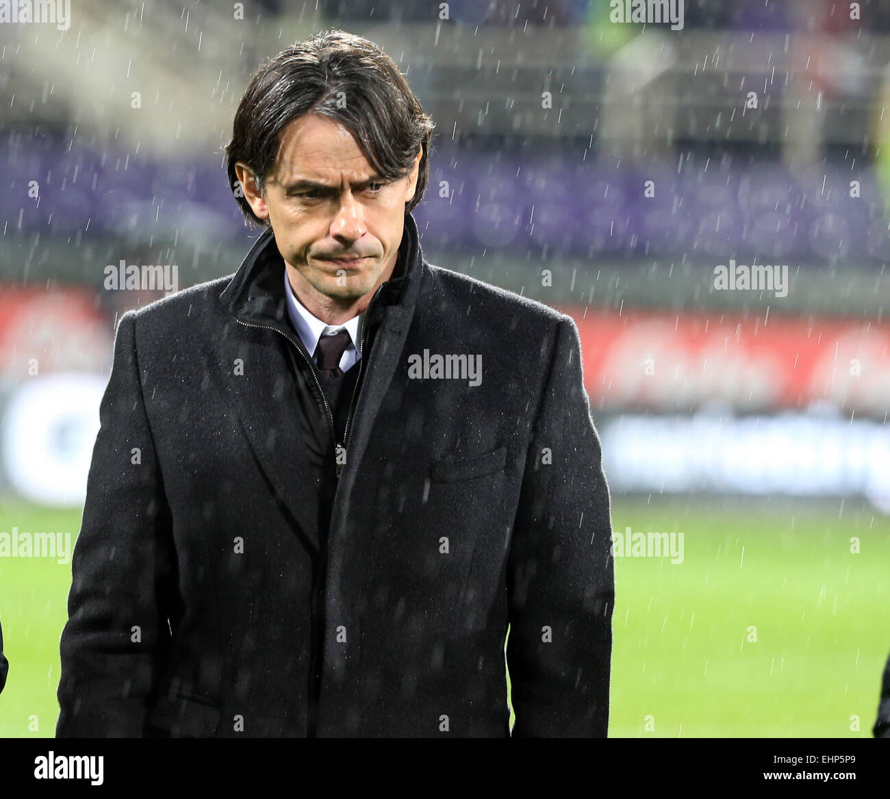 Firenze, Italy. 16th Mar, 2015. Artemio Franchi stadium, Firenze, Italy. Serie A football. Fiorentina versus AC Milan. Filippo Inzaghi looks frustrated at the score Credit:  Action Plus Sports Images/Alamy Live News Stock Photo