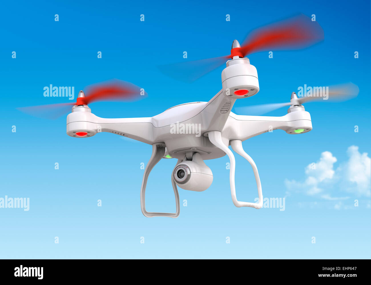 Generic quadrocopter drone with the camera Stock Photo