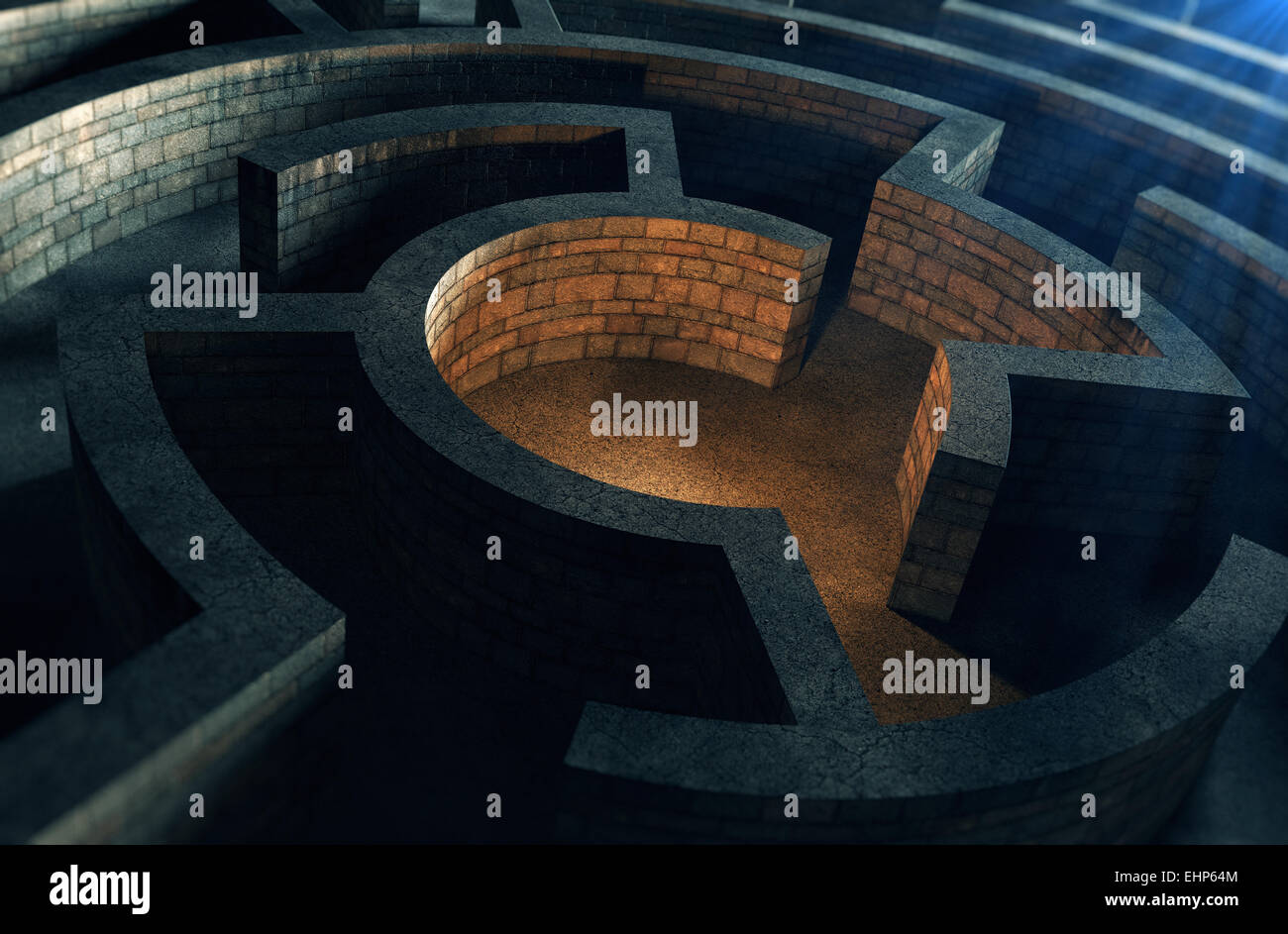 Ancient mystic labyrinth Stock Photo