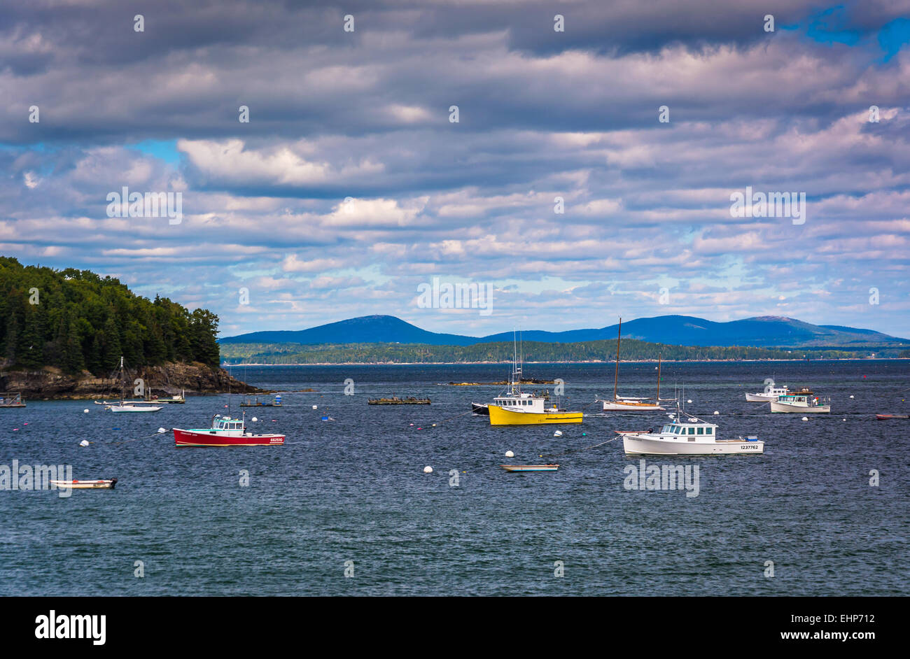 Boats in Frenchman Bay, in Bar Harbor, Maine Stock Photo Alamy