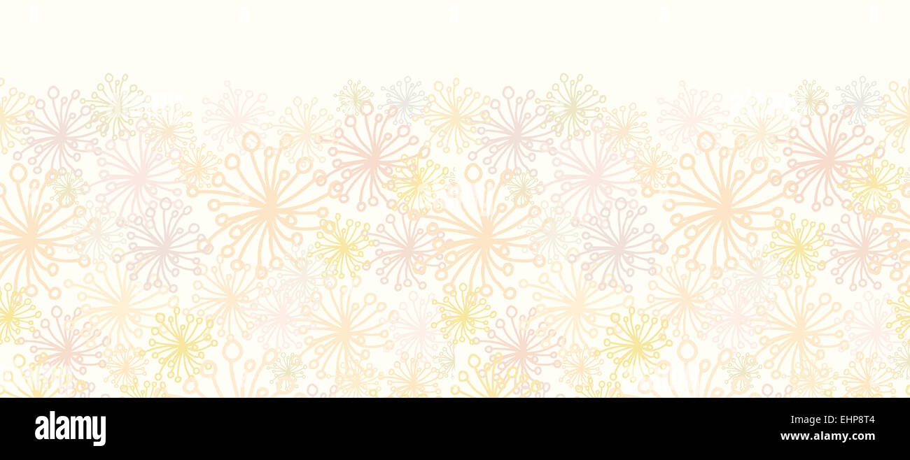 Abstract Fluffy Plants Horizontal Seamless Pattern Border Stock Photo ...