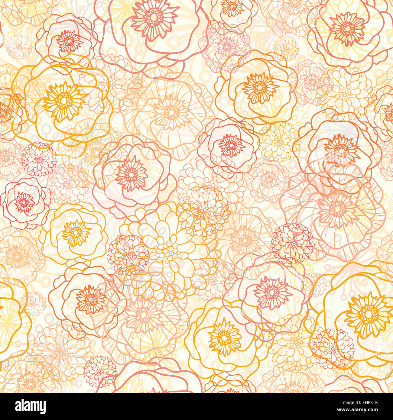 Warm flowers seamless pattern background Stock Photo - Alamy